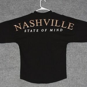 Spirit Jersey T Shirt Womens XS Black Nashville State of Mind Long Sleeve